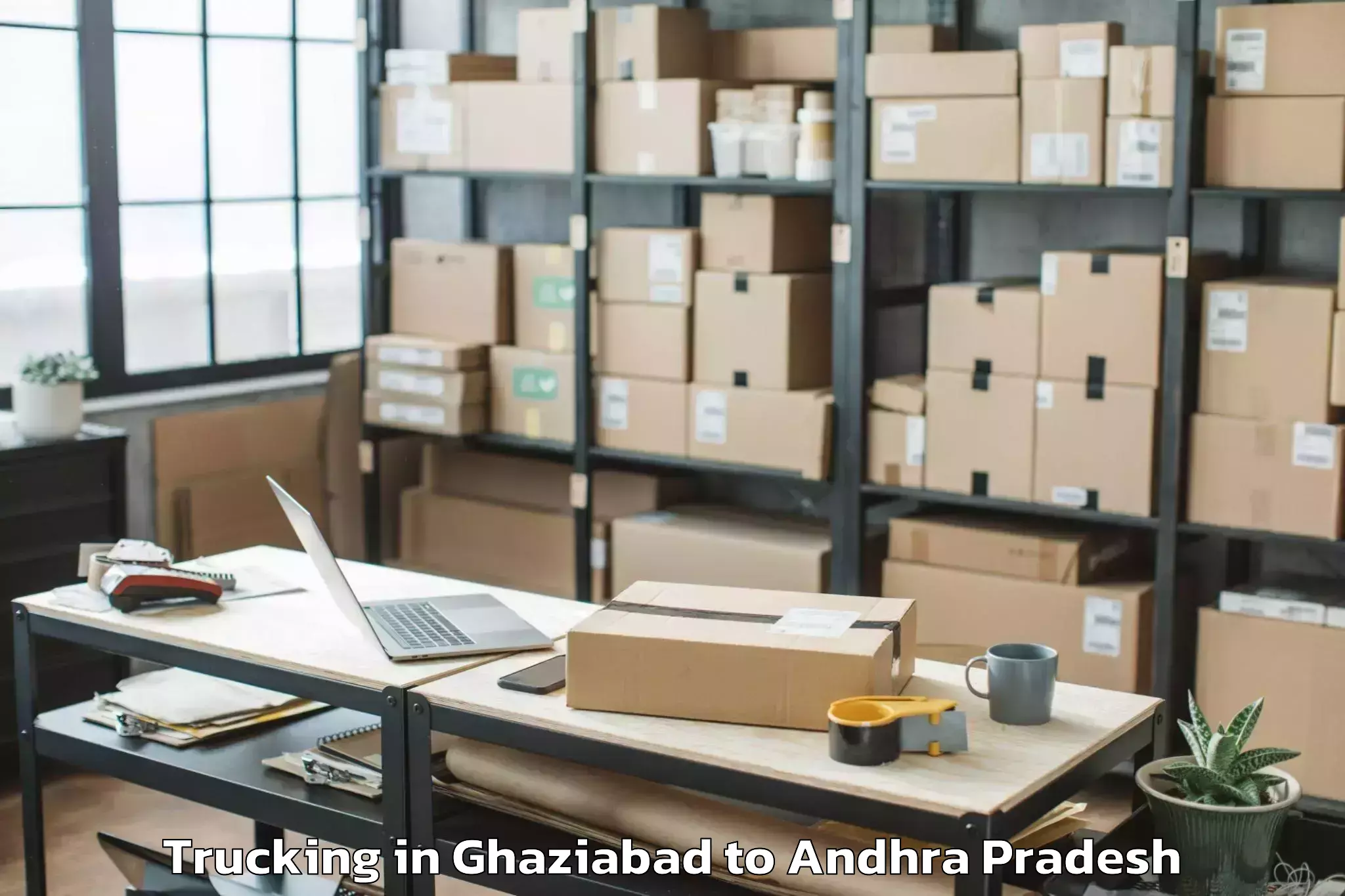 Leading Ghaziabad to Peddakadabur Trucking Provider